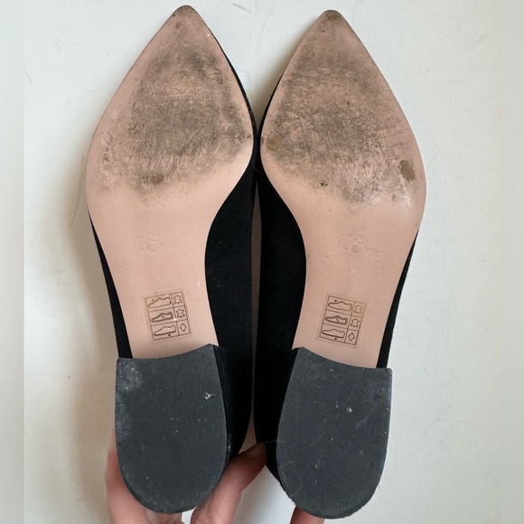 Black Suede J Crew Pointy Toe Boxy Heel Size 7 - Picture 6 of 7